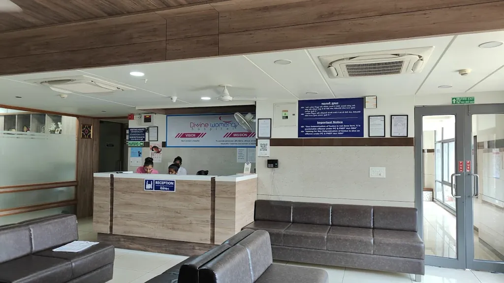 Reception and waiting area at Divine Women's Hospital